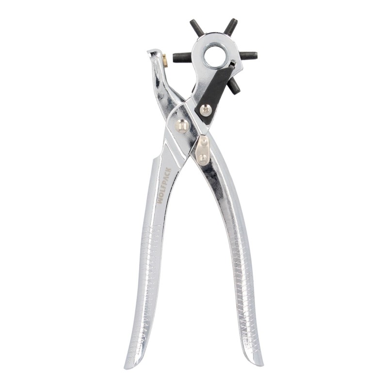 Sacabocados Estrella Profesional 225 mm, Agujeros de Ø 2,5 a 5 mm, Alicates Agujeros, Perforador Cuero, Alicates Cinturones,