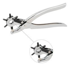 Sacabocados Estrella Profesional 225 mm, Agujeros de Ø 2,5 a 5 mm, Alicates Agujeros, Perforador Cuero, Alicates Cinturones,