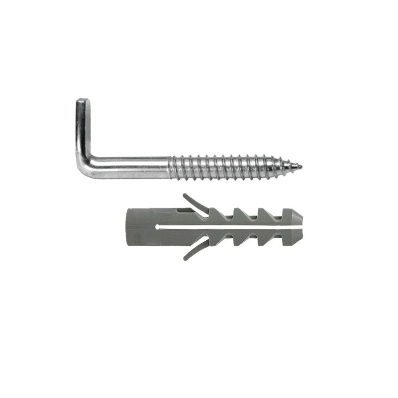 Kit Sanitario Alcayata Con Taco Expansión Ø 12 x 60 mm, Fijación Calentadores / Termos De Agua