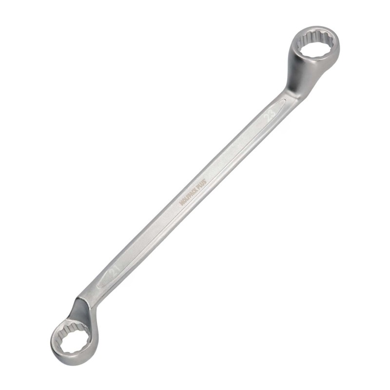 Llave Estrella Acodada Plus Acero Cromo Vanadio 21x23 DIN 838, Llave Doble Boca Acodada, Llave Fija Estrella Acodada