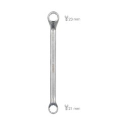 Llave Estrella Acodada Plus Acero Cromo Vanadio 21x23 DIN 838, Llave Doble Boca Acodada, Llave Fija Estrella Acodada