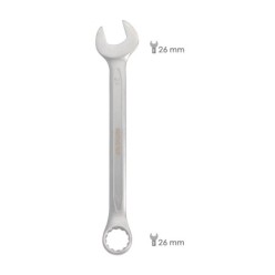 Llave Combinada Plus 26x26 Acero Cromo Vanadio DIN 3113, Llave Doble Boca, Llave Fija, Llave Estrella