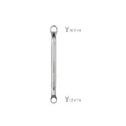 Llave Estrella Acodada Plus Acero Cromo Vanadio 12x13 DIN 838, Llave Doble Boca Acodada, Llave Fija Estrella Acodada