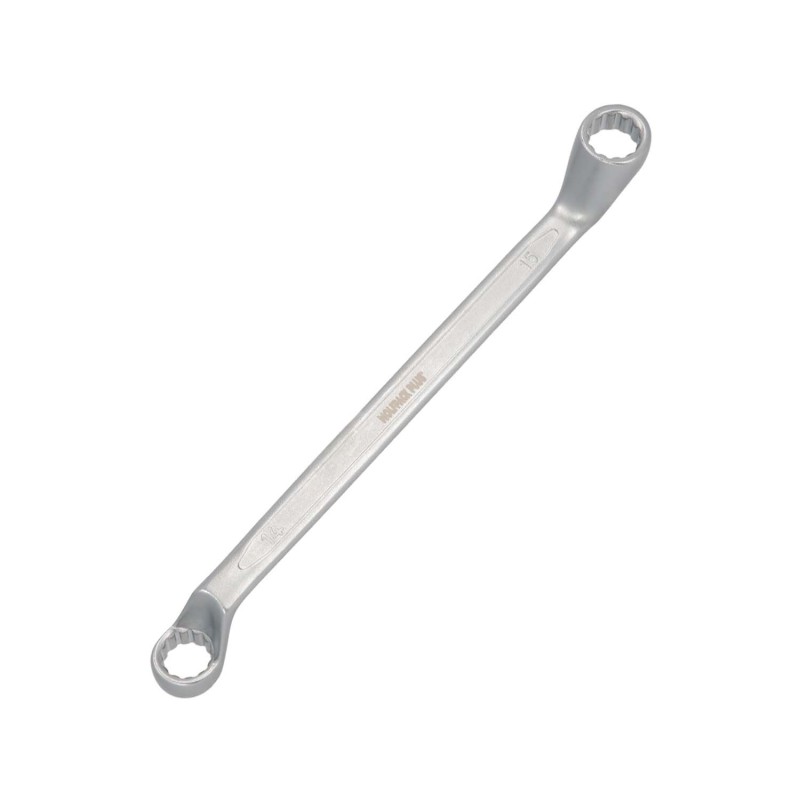 Llave Estrella Acodada Plus Acero Cromo Vanadio 14x15 DIN 838, Llave Doble Boca Acodada, Llave Fija Estrella Acodada