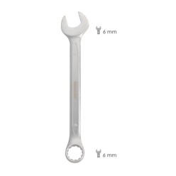 Llave Combinada Plus 6x6 Acero Cromo Vanadio DIN 3113, Llave Doble Boca, Llave Fija, Llave Estrella
