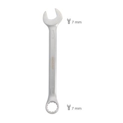 Llave Combinada Plus 7x7 Acero Cromo Vanadio DIN 3113, Llave Doble Boca, Llave Fija, Llave Estrella