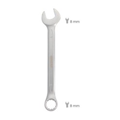 Llave Combinada Plus 8x8 Acero Cromo Vanadio DIN 3113, Llave Doble Boca, Llave Fija, Llave Estrella