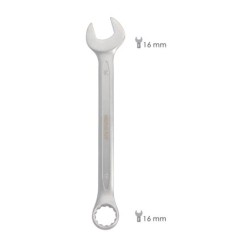 Llave Combinada Plus 16x16 Acero Cromo Vanadio DIN 3113, Llave Doble Boca, Llave Fija, Llave Estrella