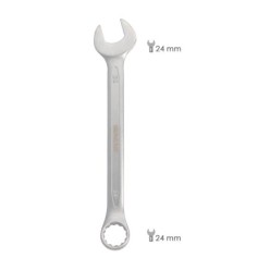 Llave Combinada Plus 24x24 Acero Cromo Vanadio DIN 3113, Llave Doble Boca, Llave Fija, Llave Estrella