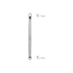 Llave Estrella Acodada Plus Acero Cromo Vanadio 6x7 DIN 838, Llave Doble Boca Acodada, Llave Fija Estrella Acodada