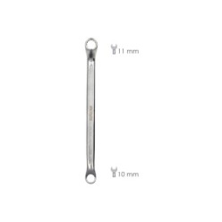 Llave Estrella Acodada Plus Acero Cromo Vanadio 10x11 DIN 838, Llave Doble Boca Acodada, Llave Fija Estrella Acodada