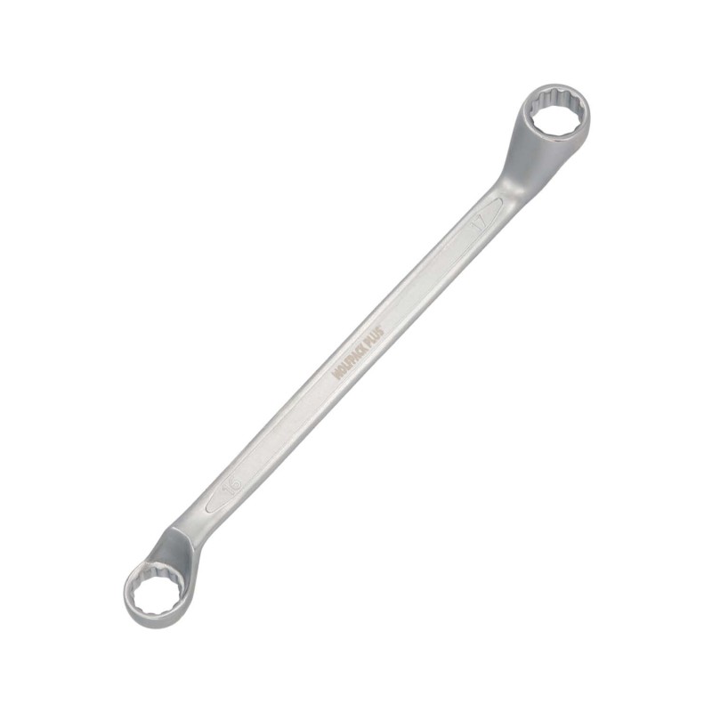 Llave Estrella Acodada Plus Acero Cromo Vanadio 16x17 DIN 838, Llave Doble Boca Acodada, Llave Fija Estrella Acodada