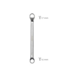 Llave Estrella Acodada Plus Acero Cromo Vanadio 16x17 DIN 838, Llave Doble Boca Acodada, Llave Fija Estrella Acodada