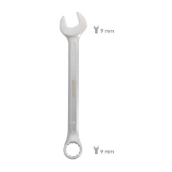 Llave Combinada Plus 9x9 Acero Cromo Vanadio DIN 3113, Llave Doble Boca, Llave Fija, Llave Estrella