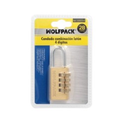 Candado Combinación Laton 28 mm, 4 dígitos