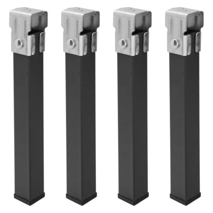 Juego Patas Somier Cuadradas (4 Unidades) Tubo 30x30 mm, Para Somier de 30x30 mm, Altura 25 cm,