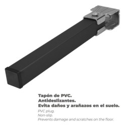 Juego Patas Somier Cuadradas (4 Unidades) Tubo 30x30 mm, Para Somier de 40x30 mm, Altura 25 cm,