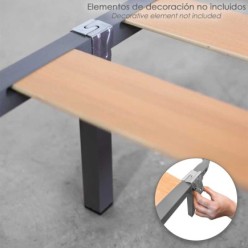 Juego Patas Somier Cuadradas (4 Unidades) Tubo 30x30 mm, Para Somier de 40x30 mm, Altura 25 cm,