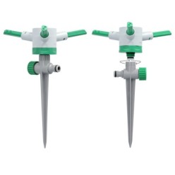 Aspersor Plástico 3 Brazos Con Pincho Con Regulador de Presión,