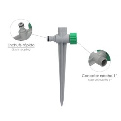 Aspersor Plástico 3 Brazos Con Pincho Con Regulador de Presión,