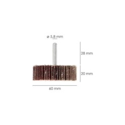 Abanico Lija Grano 40 Medida Ø 60 x 20 mm, Disco Abrasivo Laminas, Ruedas Mil Hojas, Ruedas Abrasivas,Lijado,Desbaste,Pulir