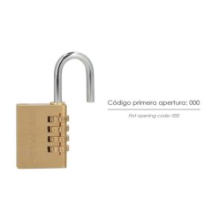 Candado Combinación Laton 40 mm, 4 dígitos