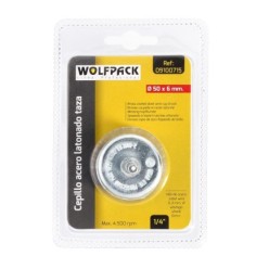 Cepillo Acero Latonado Para Taladro Taza Ø 50 mm, Espiga 1/4" Cepillo Taladro Alambre Latón, Cepillo Limpieza, Cepillo Pulir,