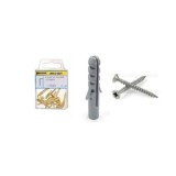 Taco Nº 5 Con Tornillos Cabeza Plana Zincada 3,5x30 mm,  12 unidades al por Mayor | Almacén de Ferretería