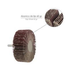 Abanico Lija Grano 60 Medida Ø 60 x 30 mm, Disco Abrasivo Laminas, Ruedas Mil Hojas, Ruedas Abrasivas,Lijado,Desbaste,Pulir