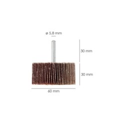 Abanico Lija Grano 80 Medida Ø 60 x 30 mm, Disco Abrasivo Laminas, Ruedas Mil Hojas, Ruedas Abrasivas,Lijado,Desbaste,Pulir