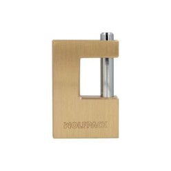 Candado Cuadrado Latón Persiana Ancho 70 mm, Alta Seguridad, Antirrobo Puertas, Contenedores, Trasteros, 2 Llaves