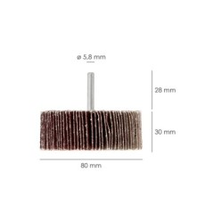 Abanico Lija Grano 80 Medida Ø 80 x 30 mm, Disco Abrasivo Laminas, Ruedas Mil Hojas, Ruedas Abrasivas,Lijado,Desbaste,Pulir