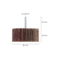 Abanico Lija Grano 80 Medida Ø 80 x 40 mm, Disco Abrasivo Laminas, Ruedas Mil Hojas, Ruedas Abrasivas,Lijado,Desbaste,Pulir