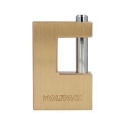 Candado Cuadrado Latón Persiana Ancho 70 mm, Alta Seguridad, Antirrobo Puertas, Contenedores, Trasteros, 2 Llaves