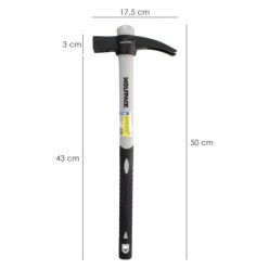 Martillo Encofrador Magentico Fibra Vidrio Mango Fibra Vidrio Con Empuñadura Antideslizante, 700 Gramos 50 cm,