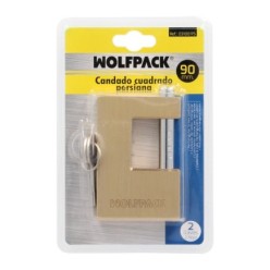 Candado Cuadrado Latón Persiana Ancho 70 mm, Alta Seguridad, Antirrobo Puertas, Contenedores, Trasteros, 2 Llaves