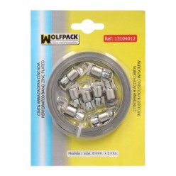 Cinta Abrazadera  cortar Zincada   8 mm,  x 3 m, con 8 tornillos Abrazadera Metalica de Tornillo, Abrazadera Sin Fin