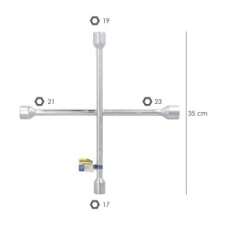 Llave Cruz Wolfpack 17x19x21x23 mm, Para Coche