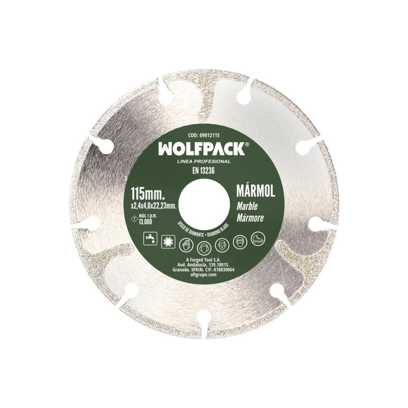 Disco Diamante Ø 115 mm, Marmol, Filo Especialmente Diamantado