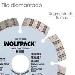 Disco Diamante Hormigon Armado / Granito Ø 115 mm, Segmento Diamantado 10 mm,