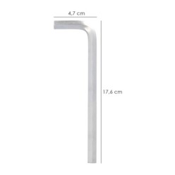 Llave Allen Larga Acero Cromo Vanadio Profesional 10,0 mm, Llave Hexagonal, Llave Allen Taller Mecanica, Llave Allen Bricolaje