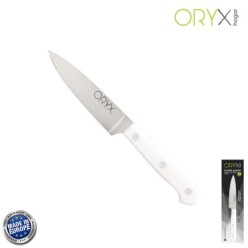 Cuchillo Husky Pelador 11 cm, Hoja Acero Inoxidable, Cuchillo Verduras, Cuchillo Cortar Verduras Mango Ergonomico Blanco