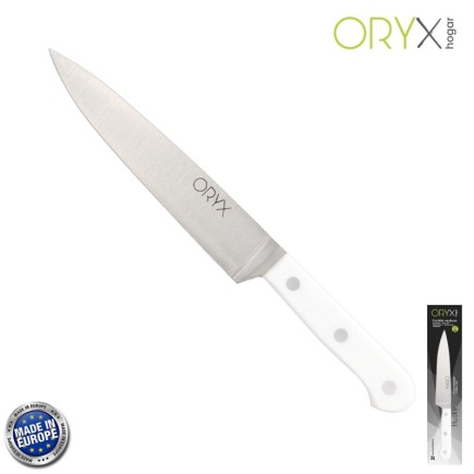 Cuchillo Husky Verduras 17 cm, Hoja Acero Inoxidable, Cuchillo Verduras, Cuchillo Cortar Verduras Mango Ergonomico Blanco