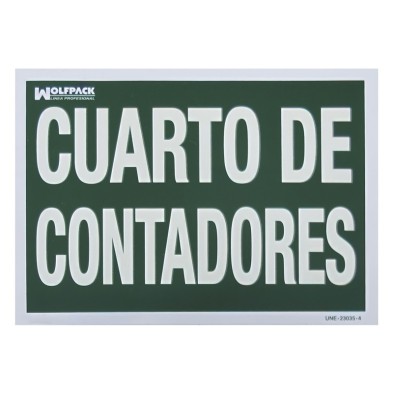 Cartel Cuarto De Contadores 30x21