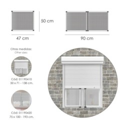 Marco Mosquitero Aluminio Extensible  50x 50/ 94 cm,