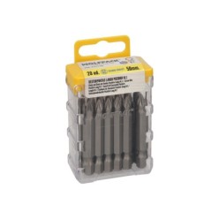 Puntas Largas Destornillador Pozidriv Nº 1 (20 Piezas), Acero S2 al Cromo Vanadio, Puntas Hexagonales, Destorpuntas,