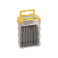 Puntas Largas Destornillador Pozidriv Nº 2 (20 Piezas), Acero S2 al Cromo Vanadio, Puntas Hexagonales, Destorpuntas,