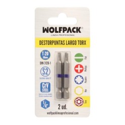 Puntas Largas Destornillador Torx T20 (2 Piezas), Acero S2 al Cromo Vanadio, Puntas Hexagonales, Destorpuntas,
