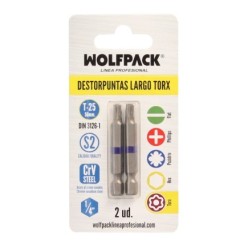 Puntas Largas Destornillador Torx T25 (2 Piezas), Acero S2 al Cromo Vanadio, Puntas Hexagonales, Destorpuntas,