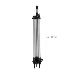 Tripode Para Aspersores Altura Regulable 55/90 cm, Tomas agua 1/2", Acero Cromado, Tripode Aspersores Jardineria